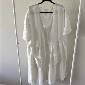 SHEIN Curve White Dress with Pockets